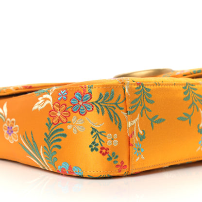 Gucci Jacquard Matelasse Floral Medium GG Marmont Shoulder Bag Yellow 8 of 12