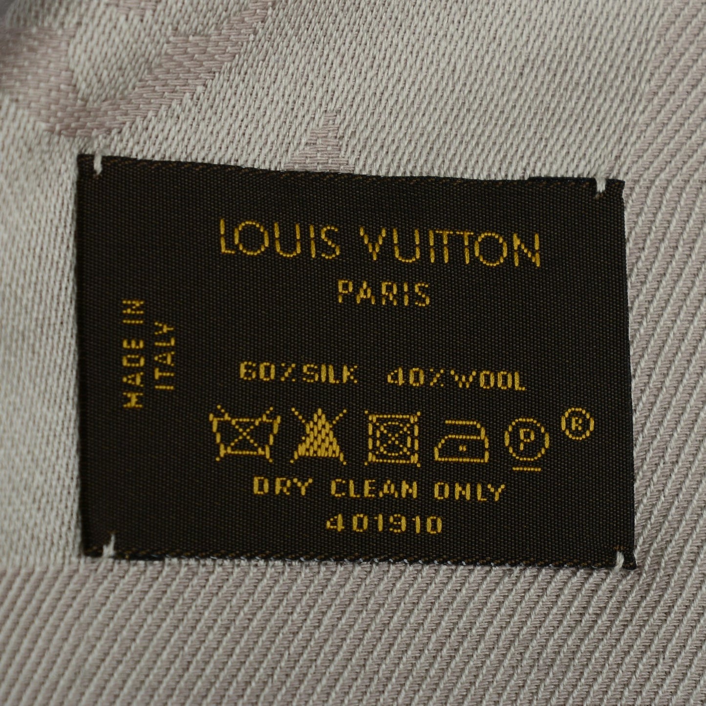 Silk Wool Monogram Shawl Beige