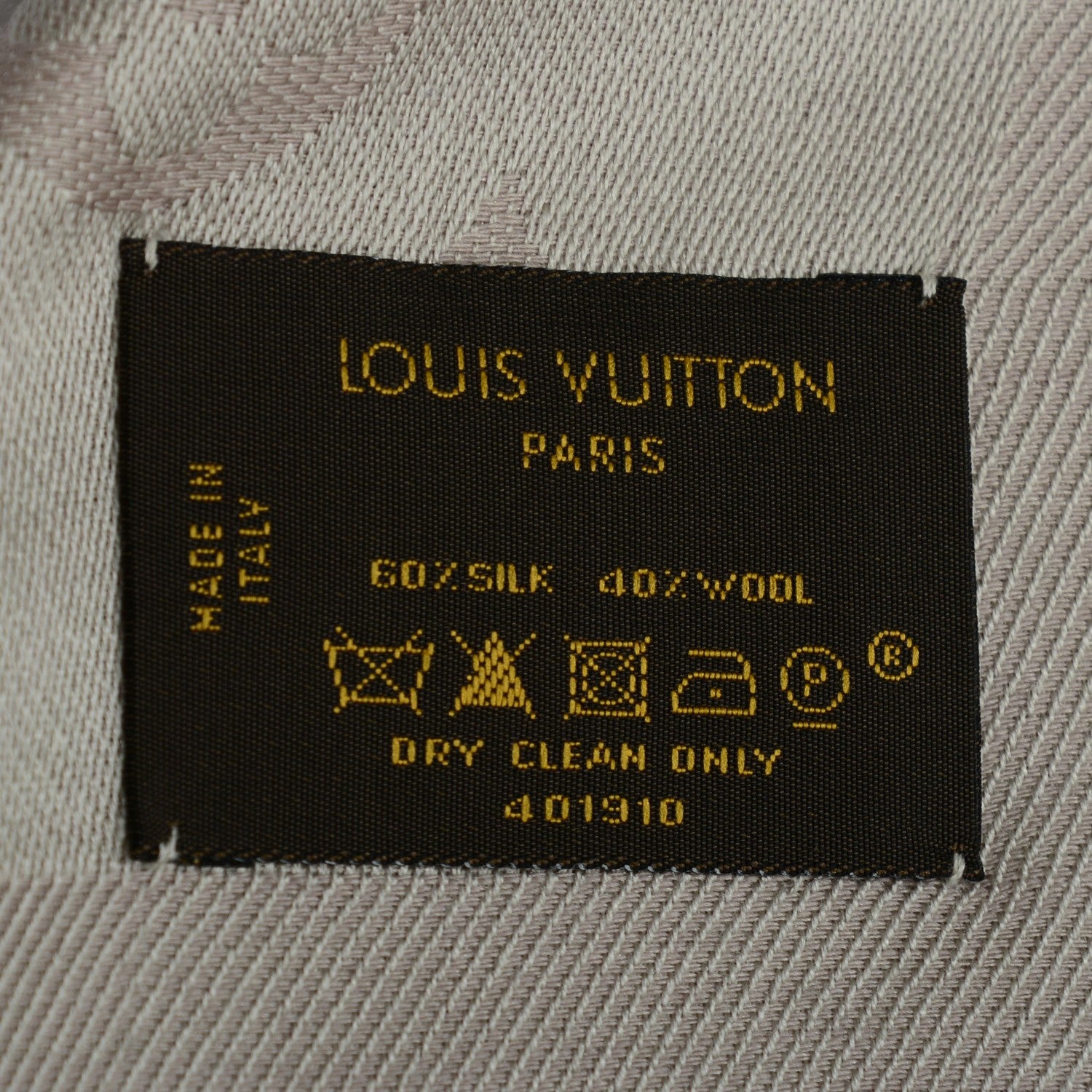 Louis Vuitton Silk Wool Monogram Shawl Beige 5 of 5