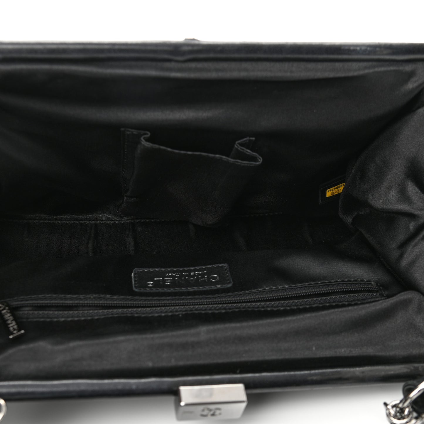 Velvet Checkered Kisslock Frame Bag Black