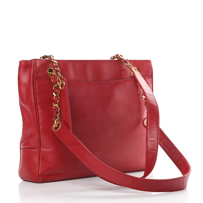 Chanel Lambskin CC Shoulder Bag Red 3 of 20