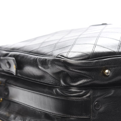 Chanel Lambskin Stitched Suitcase Travel Bag Black 10 of 16