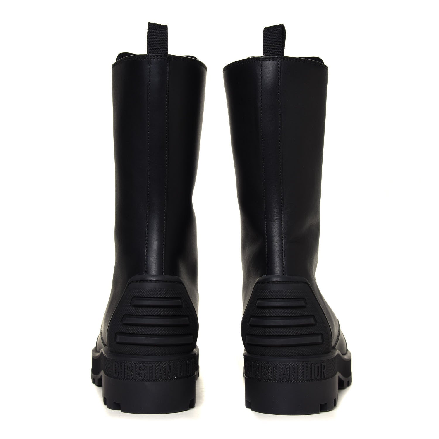 Christian Dior Calfskin Rubber Dioriron Boots 38 Black 10 of 12