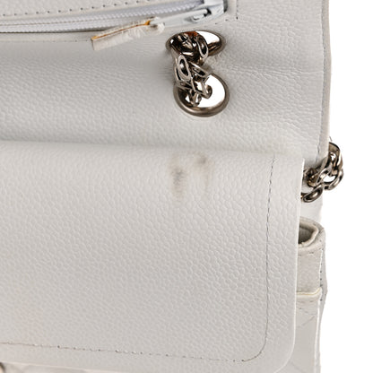 Chanel Caviar Quilted Medium Double Flap Bijoux Chain White 14 of 21