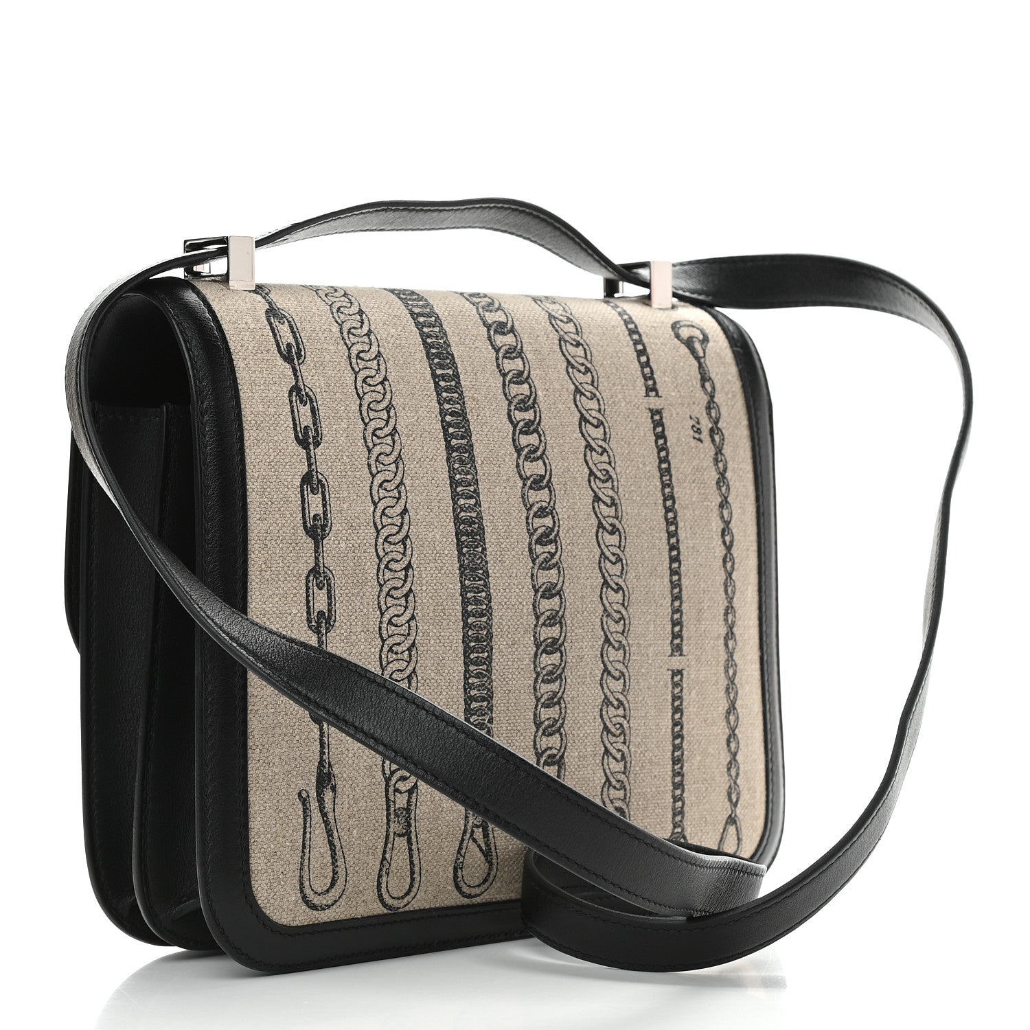 Hermes Swift Toile Dechainee Constance 24 Ficelle Black 2 of 8