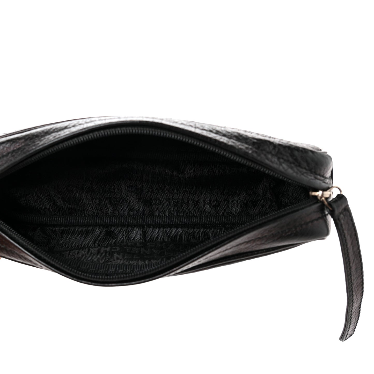 Calfskin CC Pencil Case Pouch Black