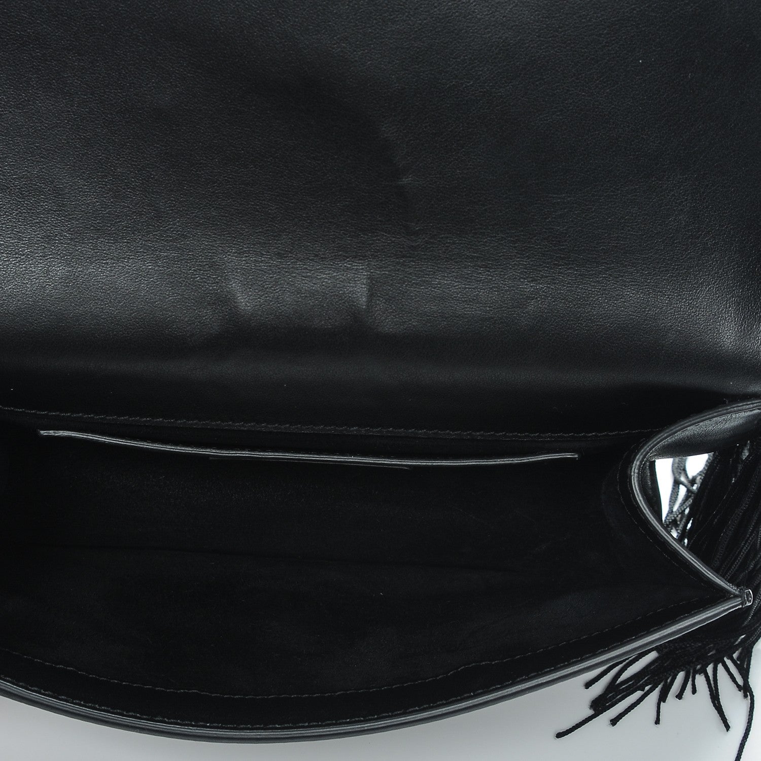 Saint Laurent Crochet Fringe Monogram Serpent Clutch Black 5 of 7