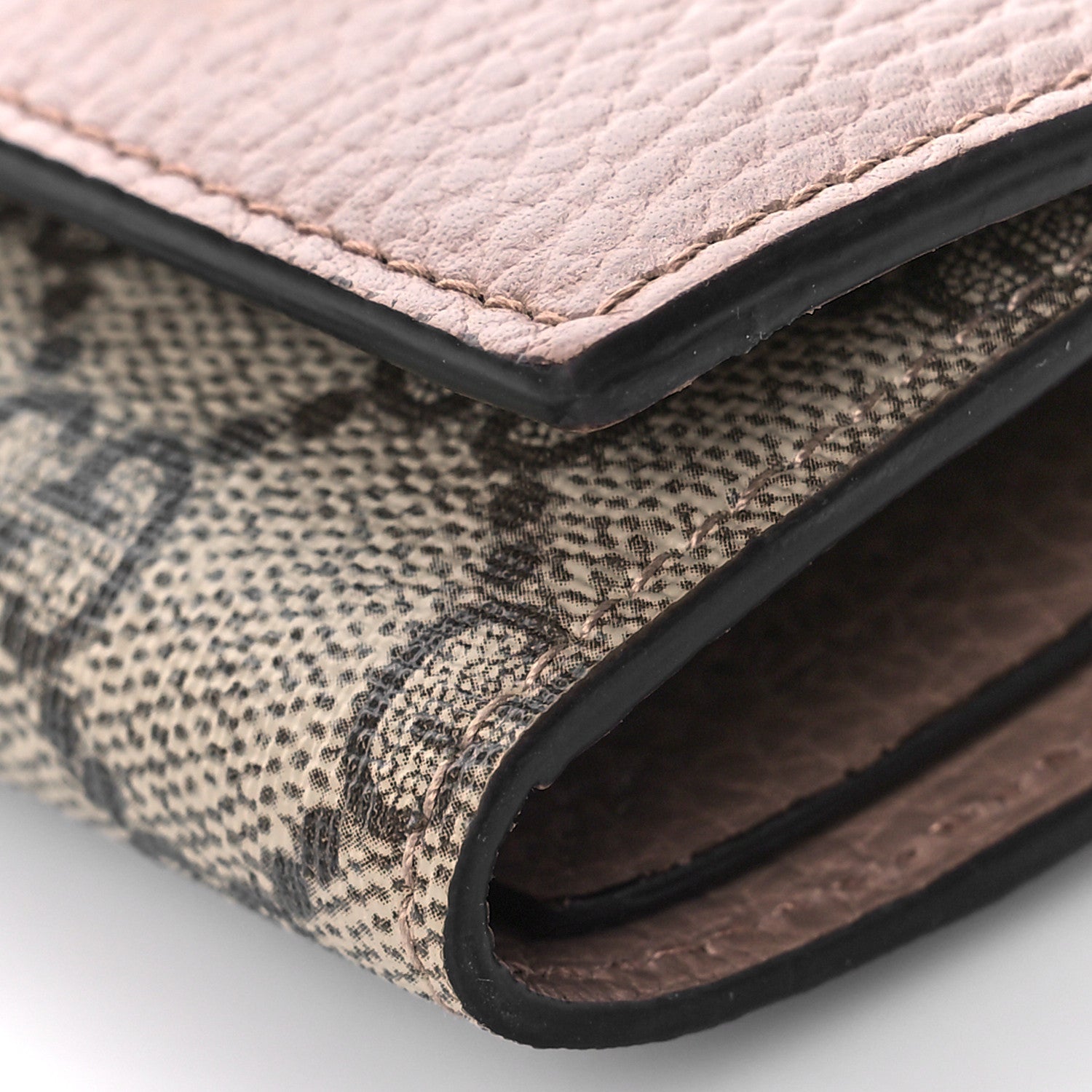 Gucci Dollar Calfskin GG Supreme Monogram GG Marmont 6 Key Holder Case Porcelain Rose Beige Ebony 8 of 9