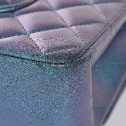 Chanel Metallic Lambskin Quilted Medium Double Flap Turquoise 14 of 14