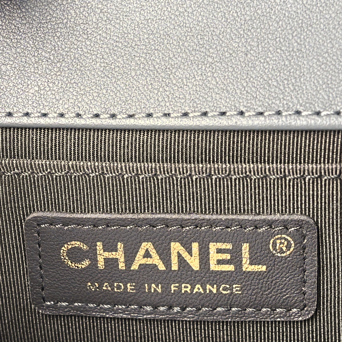 Lambskin Quilted Medium Boy Flap Grey