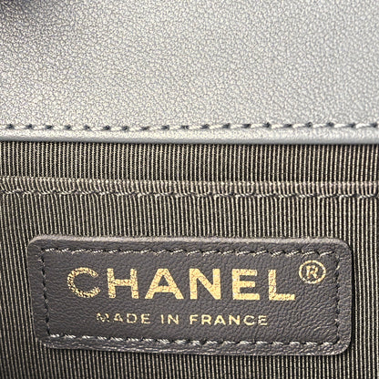 Chanel Lambskin Quilted Medium Boy Flap Grey 6 of 10