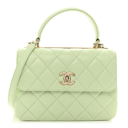 Chanel Lambskin Quilted Small Trendy CC Flap Dual Handle Bag Light Green 1 of 10
