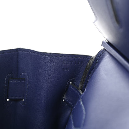 Hermes Swift Epsom Tressage Birkin 30 Bleu Encre Bleu Du Nord Gold 7 of 10