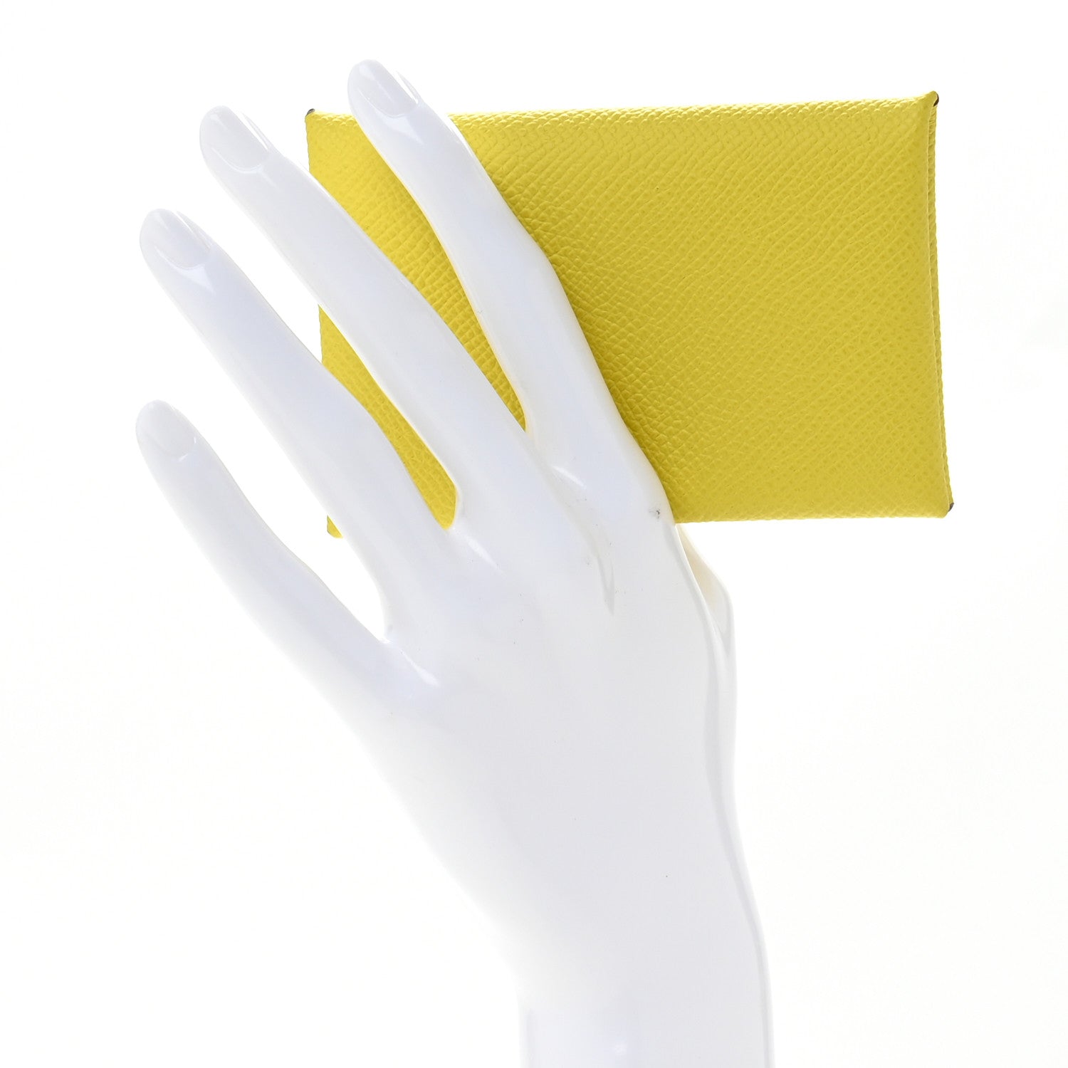 Hermes Epsom Calvi Card Case Lime 2 of 9