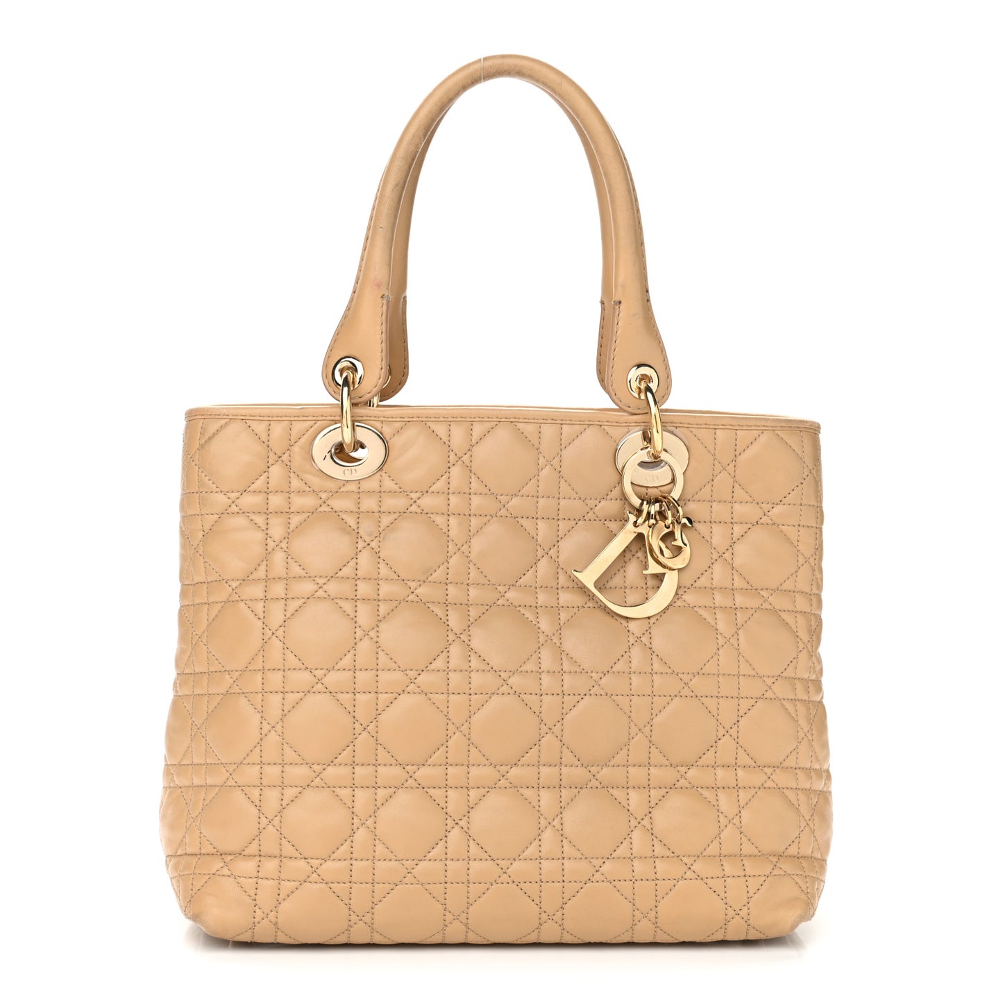 Lambskin Cannage Small Soft Lady Dior Beige