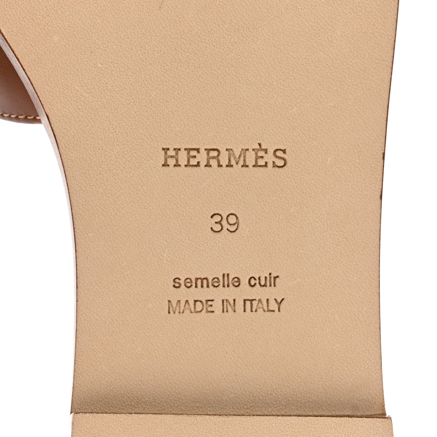 Hermes Box Calfskin Oran Sandals 39 Gold 8 of 11