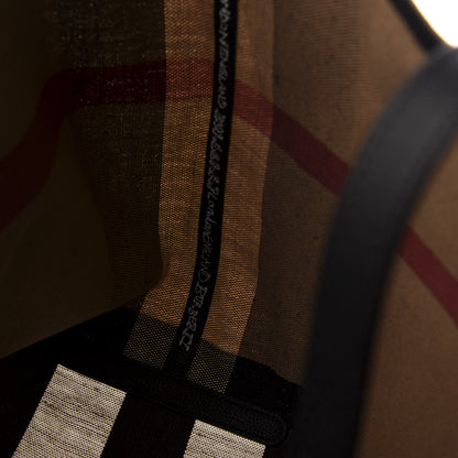 Burberry Coated Canvas Mega Check Medium Doodle Tote Black 8 of 13