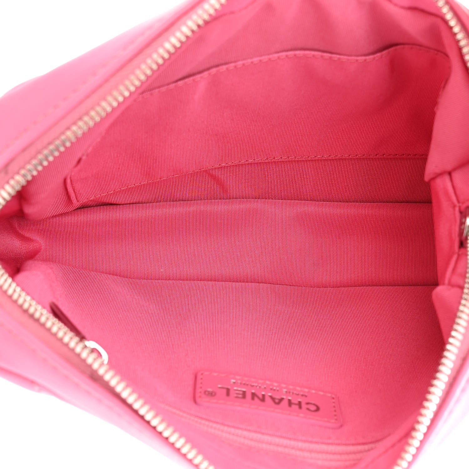 Chanel Lambskin Chevron Quilted Small Promenade Camera Case Pink 5 of 16