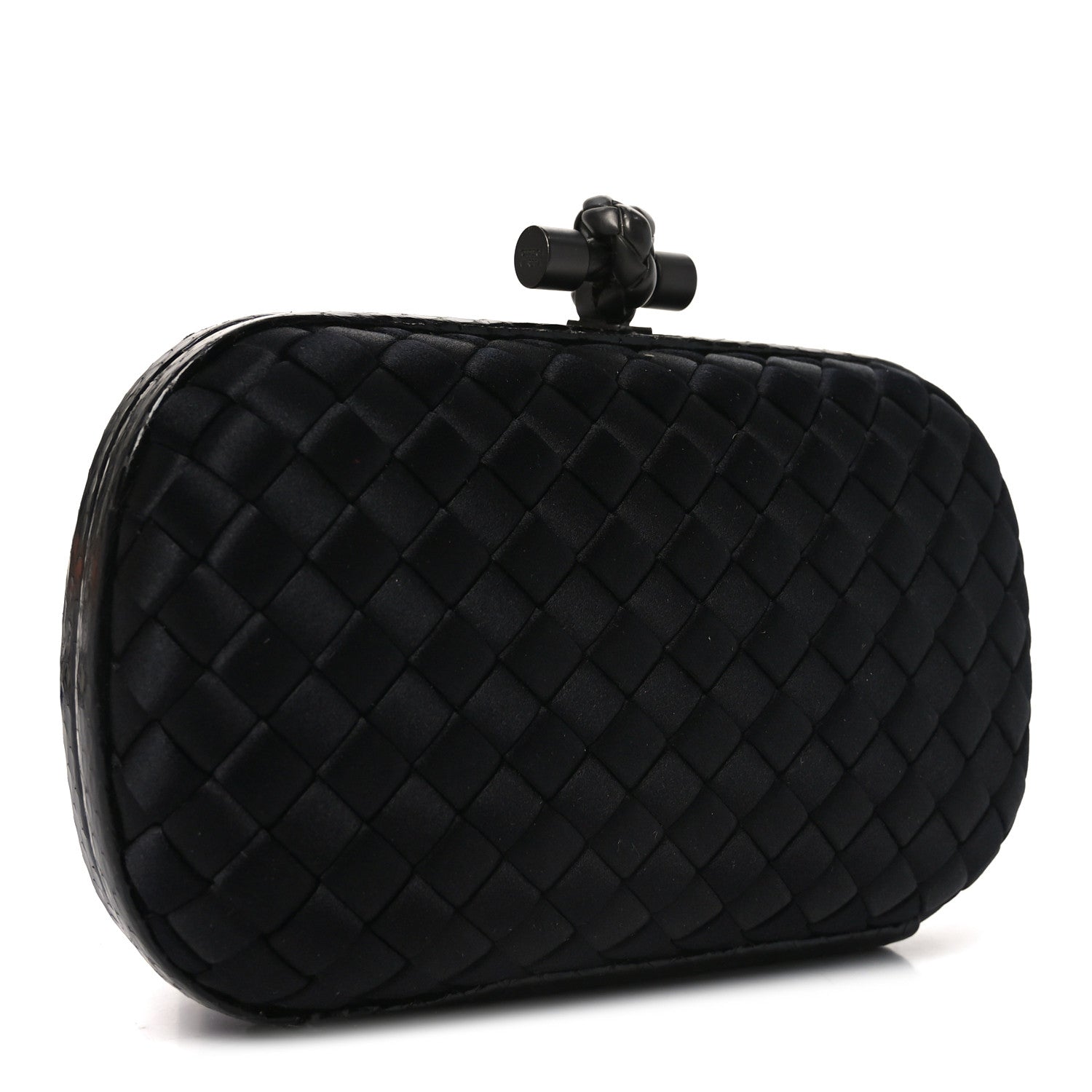 Bottega Veneta Satin Intreccio Impero Ayers Knot Clutch Black 3 of 8