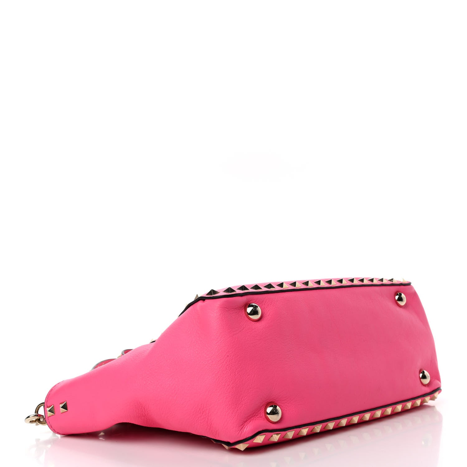 Valentino Garavani Vitello Small Rockstud Tote Fuxia Fluo 3 of 6