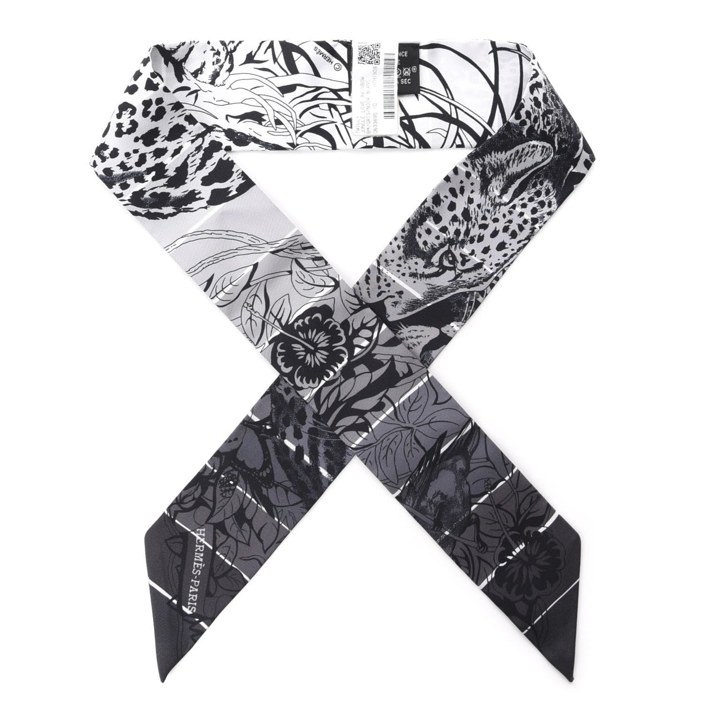 Silk Jungle Love Rainbow Twilly Gris Black White