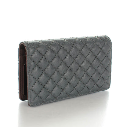 Chanel Caviar Micro Quilted Yen Wallet Grey 3 of 8