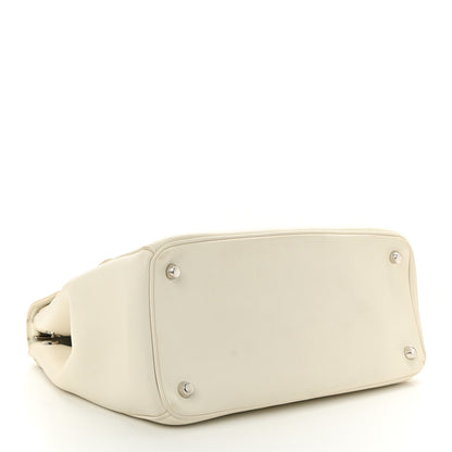 Christian Dior Smooth Calfskin Bi-Color Medium Be Dior Flap White Black 4 of 12