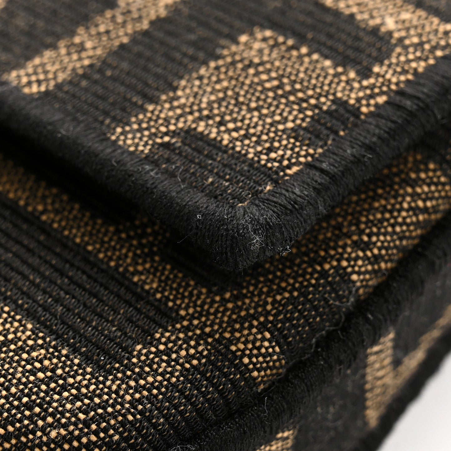 Fabric Jacquard FF 1974 Nano Baguette Charm Tobacco Moro Black