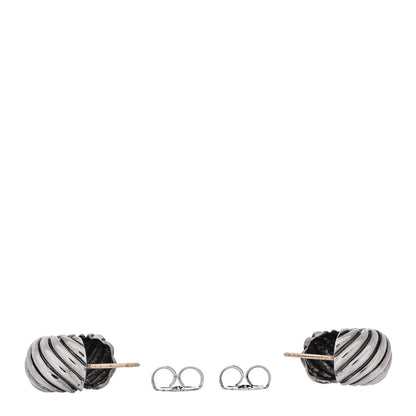 David Yurman Sterling Silver 11mm Sculpted Cable Shrimp Earrings 3 of 6