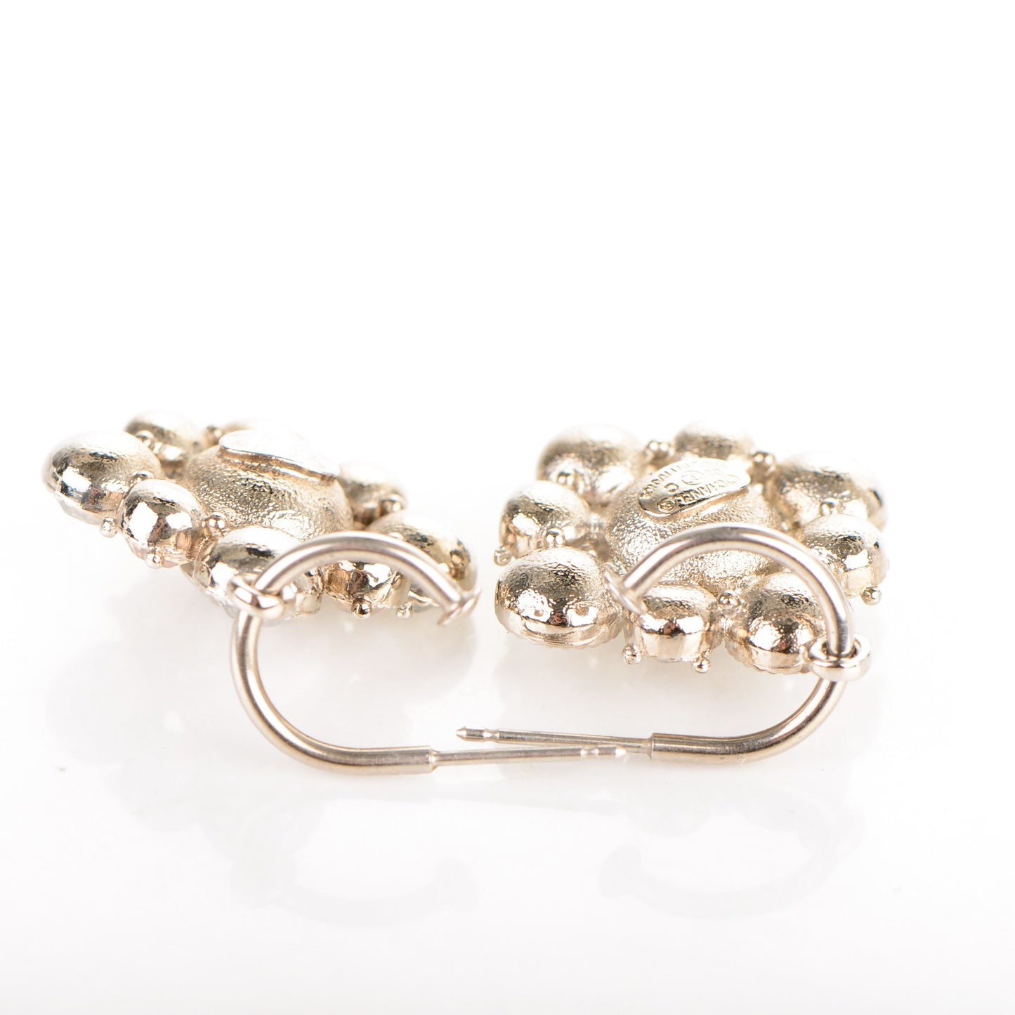 Crystal CC Dangle Earrings Silver