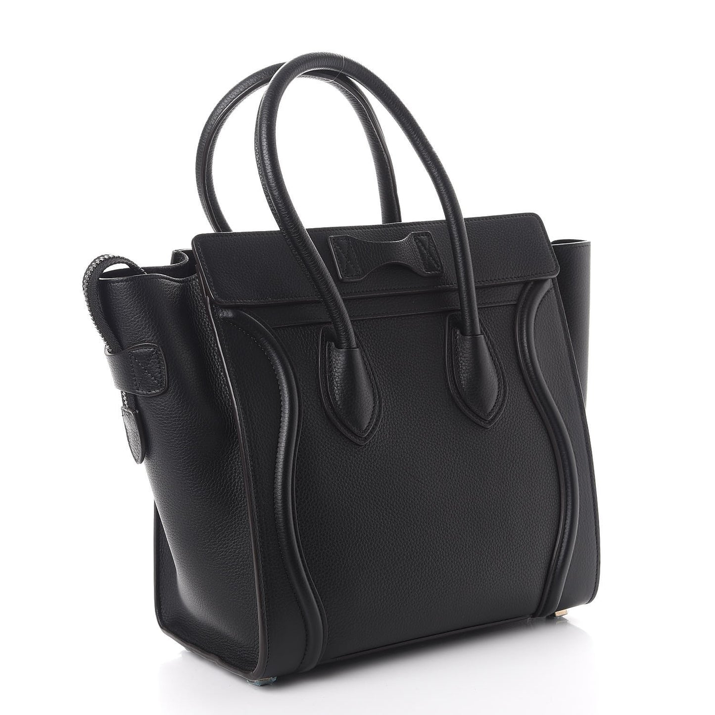 Drummed Calfskin Micro Luggage Black