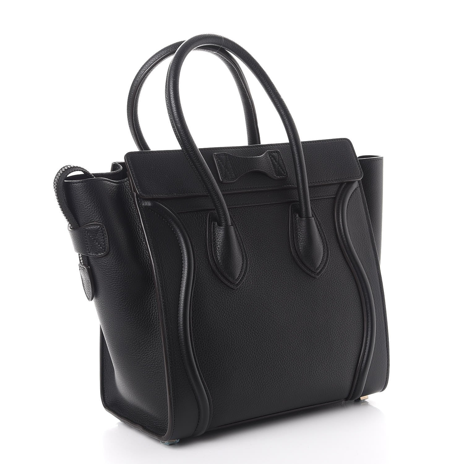 Celine Drummed Calfskin Micro Luggage Black 3 of 9