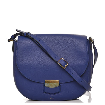 Celine Grained Calfskin Medium Trotteur Indigo 1 of 7