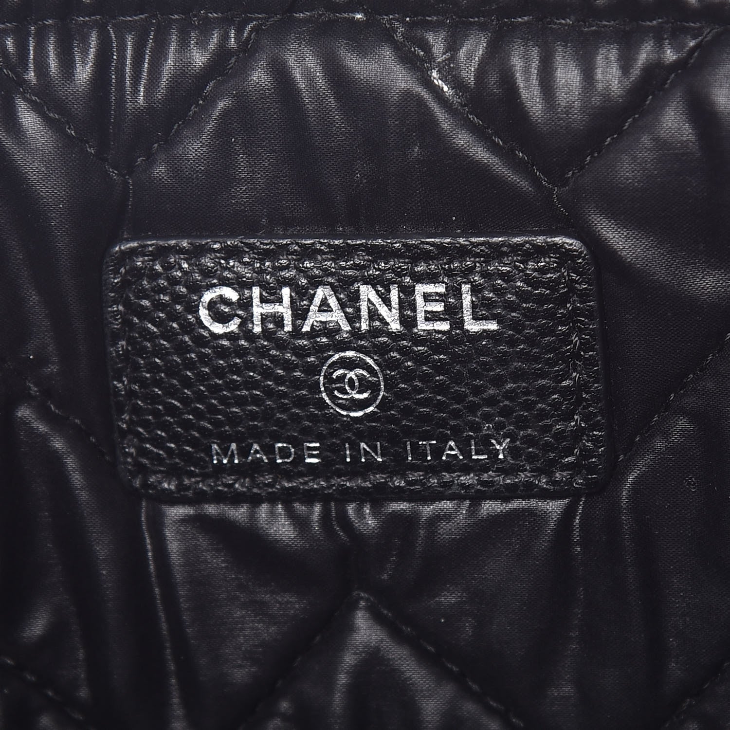 Chanel Caviar Chevron Quilted Medium Cosmetic Case Black 6 of 11
