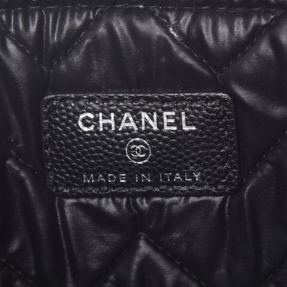 Chanel Caviar Chevron Quilted Medium Cosmetic Case Black 6 of 11