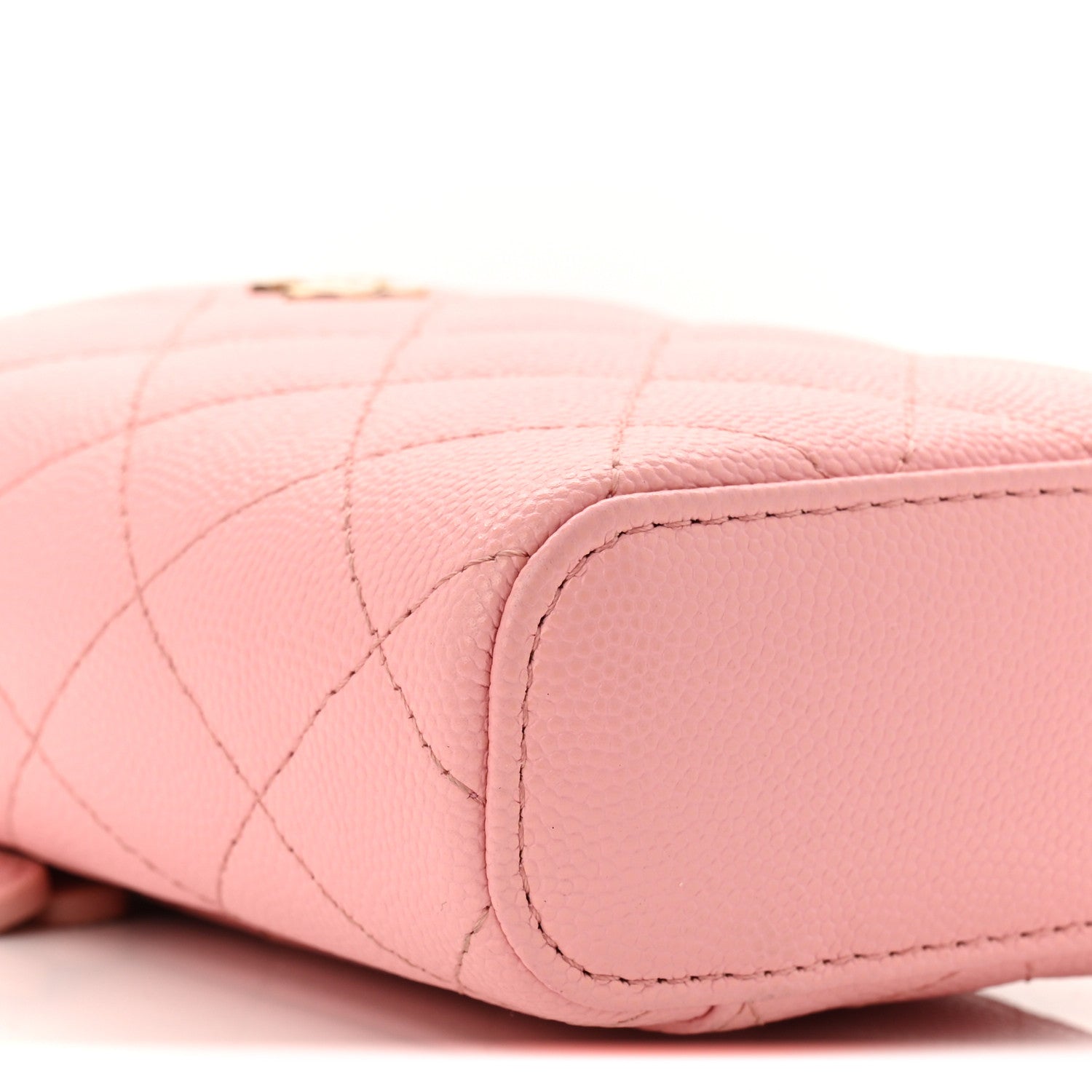 Chanel Caviar Quilted Small Vertical Coco Beauty Vanity Case With Chain Light Pink 9 of 10