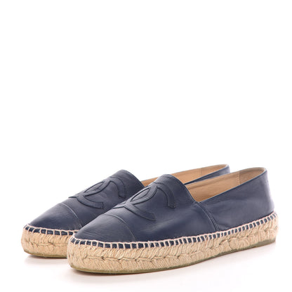 Chanel Lambskin CC Espadrilles 41 Navy 3 of 9