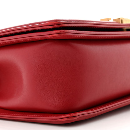 Chanel Calfskin Medium Boy Logo Top Handle Flap Red 9 of 15