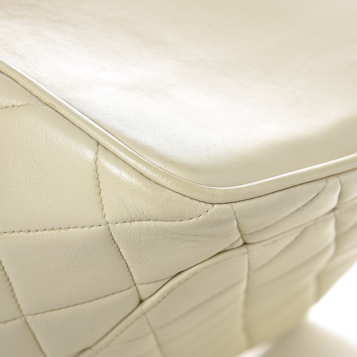 Lambskin Quilted Medallion Tote Light Beige