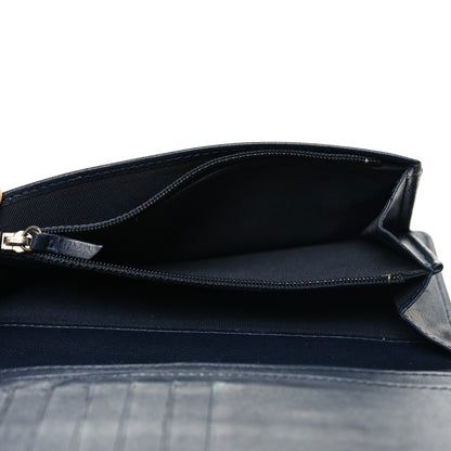 Chanel Caviar Quilted Yen Wallet Dark Blue 6 of 12