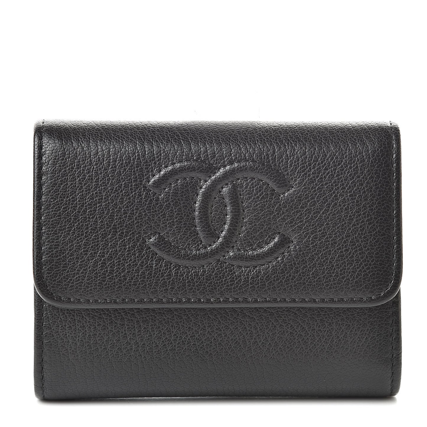 Calfskin Timeless CC Card Holder Wallet Black