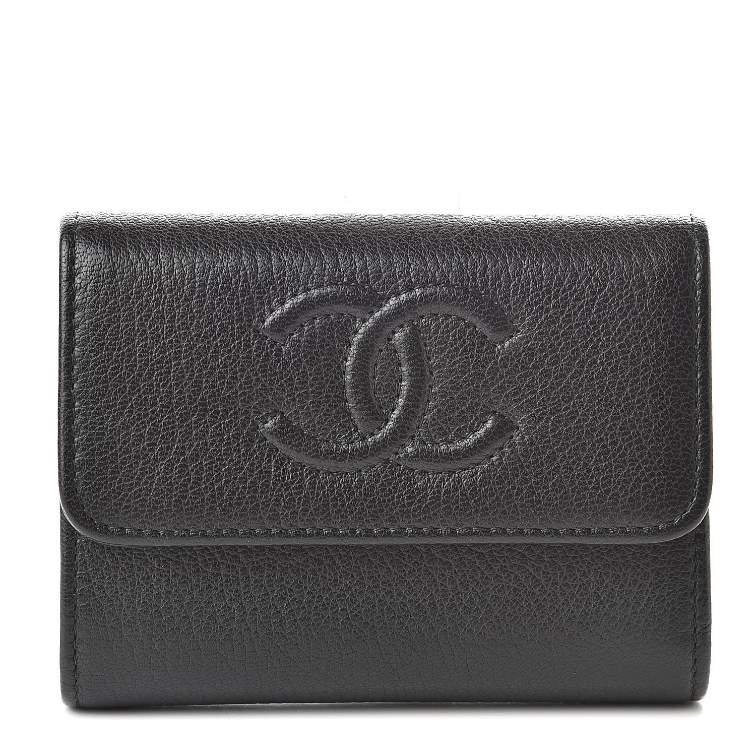 Chanel Calfskin Timeless CC Card Holder Wallet Black 1 of 9