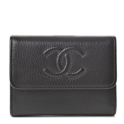 Chanel Calfskin Timeless CC Card Holder Wallet Black 1 of 9