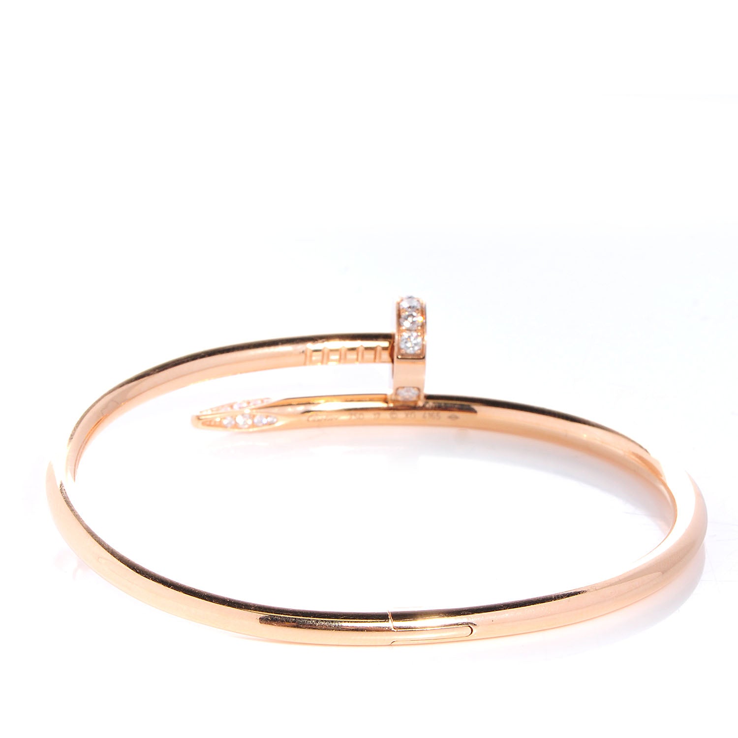 Cartier 18K Pink Gold Diamond Juste Un Clou Bracelet 17 4 of 7