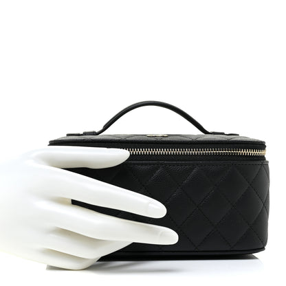 Chanel Caviar Quilted Top Handle Jewelry Case Black 2 of 12