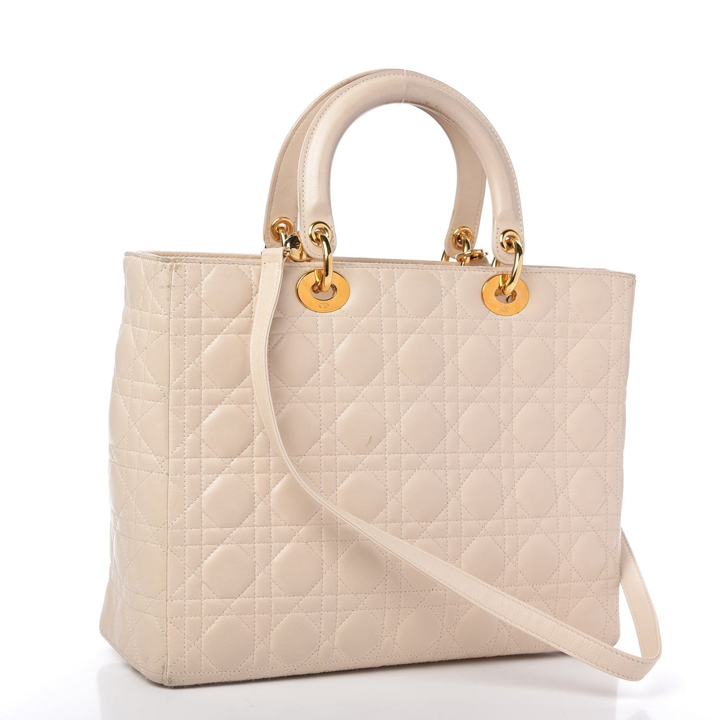 Lambskin Cannage Large Lady Dior Light Beige