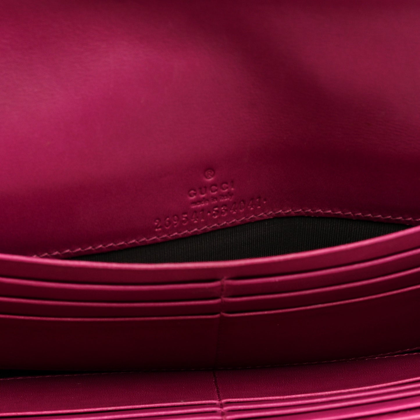 Soft Microguccissima Dice Chain Wallet Bright Bouganville