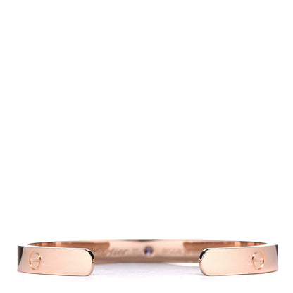 Cartier 18K Pink Gold Pink Sapphire LOVE Cuff Bracelet 17 3 of 4