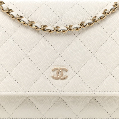 Chanel Caviar Quilted Wallet On Chain WOC White 9 of 12