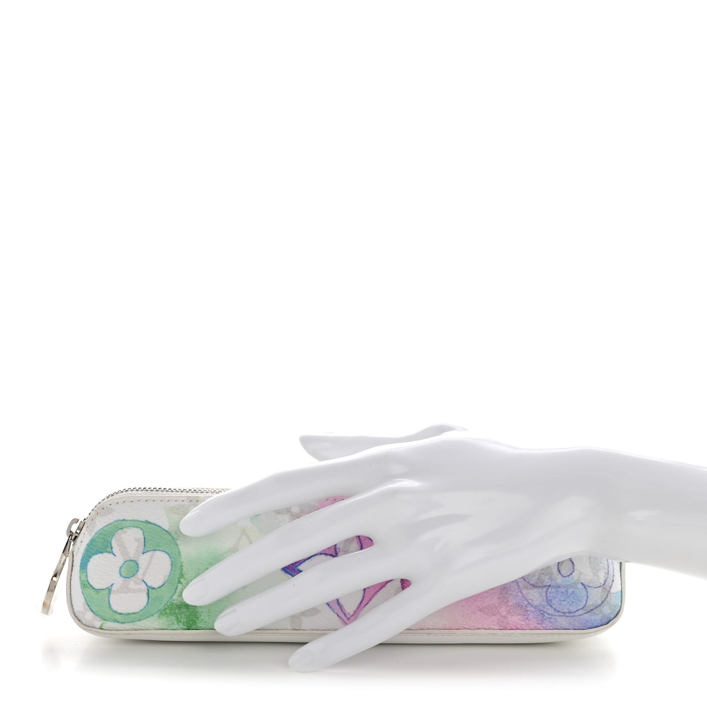 Monogram Watercolor Elizabeth Pencil Pouch Multicolor